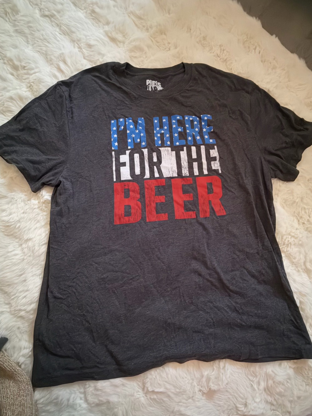 Men's Black Graphic T‑Shirt - "I'm Here For The Beer"